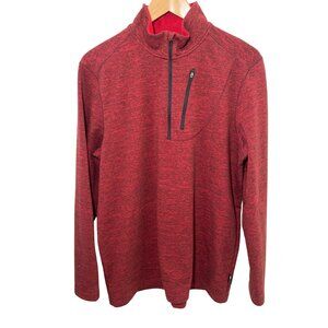 SWISSTECH Sweatshirt Men's Red Stretchy Half Zip‎ Pullover Size Large